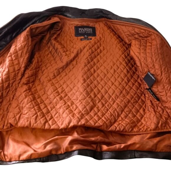 Y2K Wilsons Womens Leather Jacket S Black Fitted Thinsulate Quilt Lined Zip Up - Picture 9 of 16